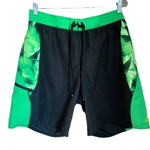 Mens Adidas Green Black Swim Board Shorts Size Large